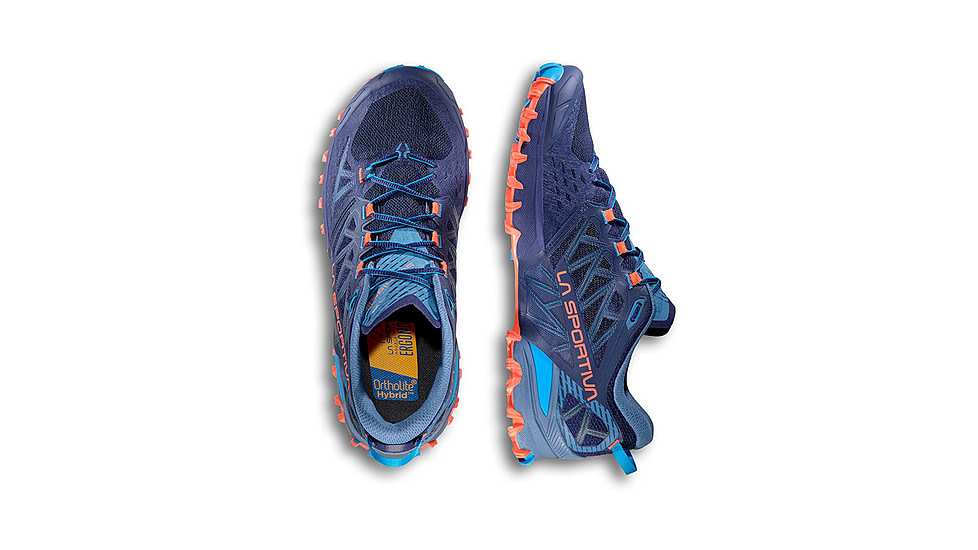 La Sportiva Bushido III Road Running Shoes - Mens, Deep Sea/Cherry Tomato, 46.5, 56S-643322-46.5