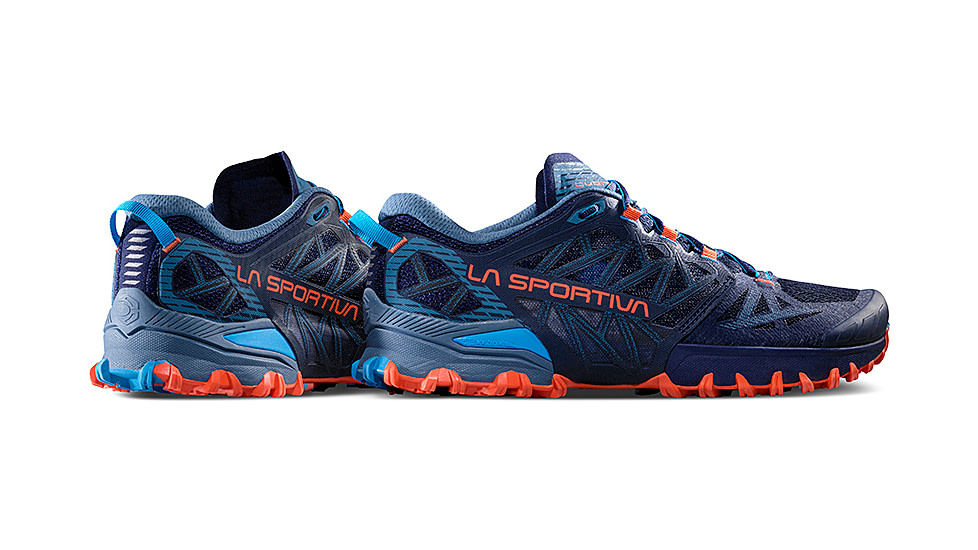 La Sportiva Bushido III Wide Road Running Shoes - Mens, Deep Sea/Cherry Tomato W, 44.5, 56U-643322W-44.5
