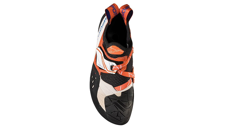 La Sportiva Solution Climbing Shoes - Womens, White/Lily Orange, 37, ZFCS014-W00O03-37