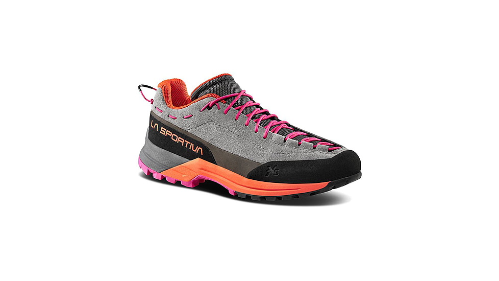 La Sportiva TX Guide Leather Approach Shoes - Womens, Grey/Cherry Tomato, 36, 27T-901322-36