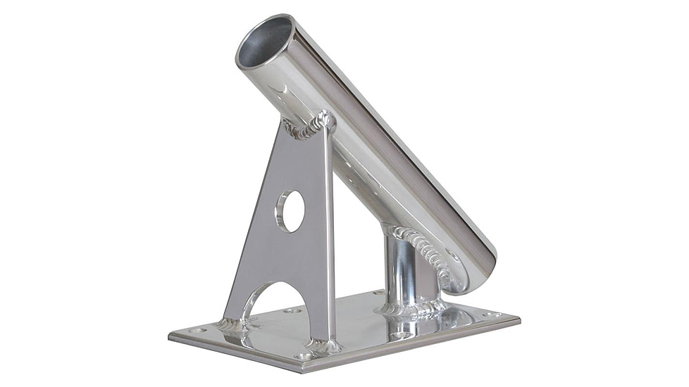 Lee's Tackle MX Pro Series Fixed Angle Center Rigger Holder - 45 - 1.5" ID - Bright Silver 54867
