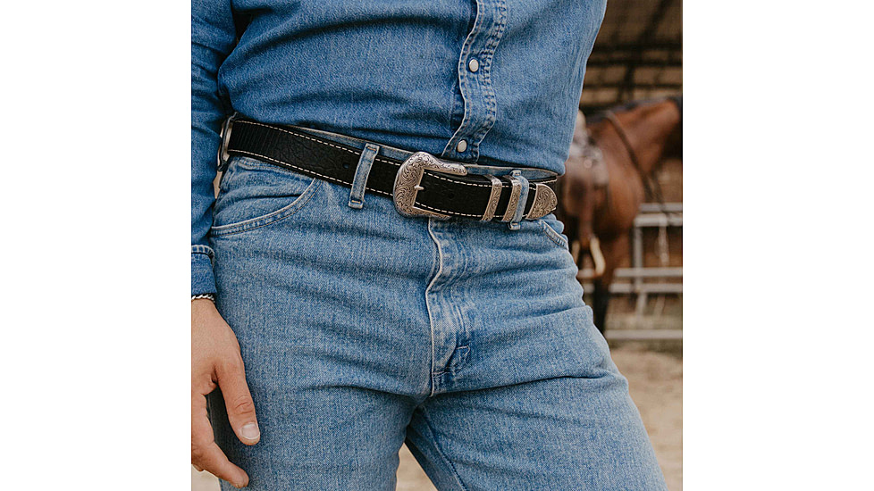 Lejon Wild Bill II Leather Belt - Mens, Black, 42, VB-8221-42