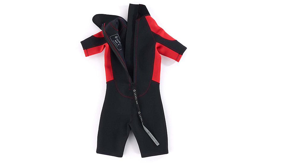 Level Six Child Shorty Neoprene Wetsuits - Kids, Black/Red, Size 2T, GCT-JOSH-RD3-2T