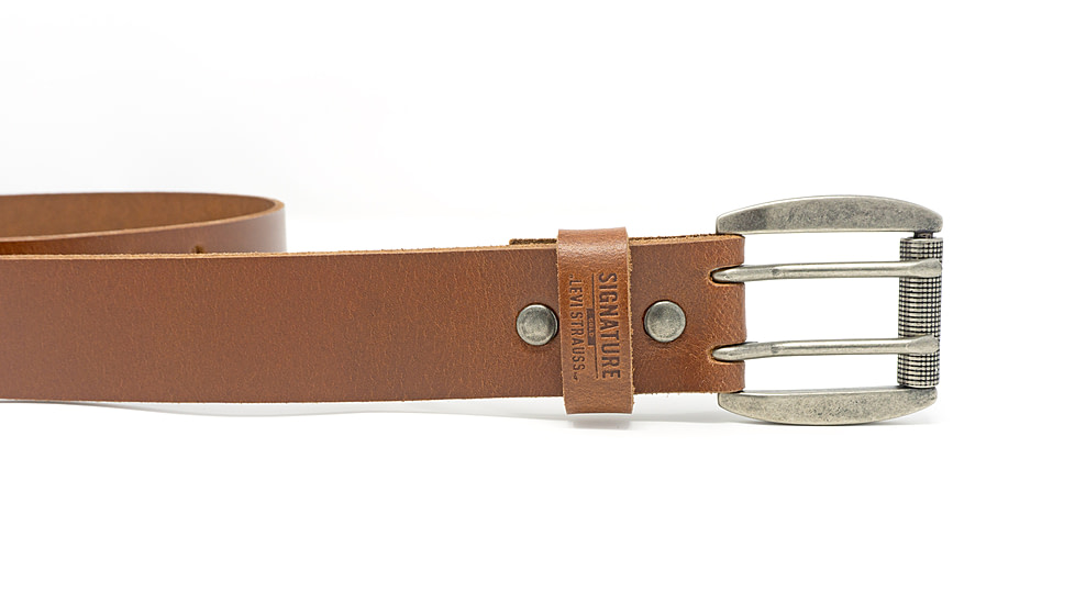 Levis Signature Gold Double Prong Belt, Tan, 34, 43733-27IND-34
