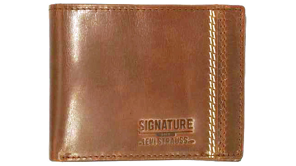 Levis Signature Gold Double Stitched Bifold, Brown, 43801-26IND