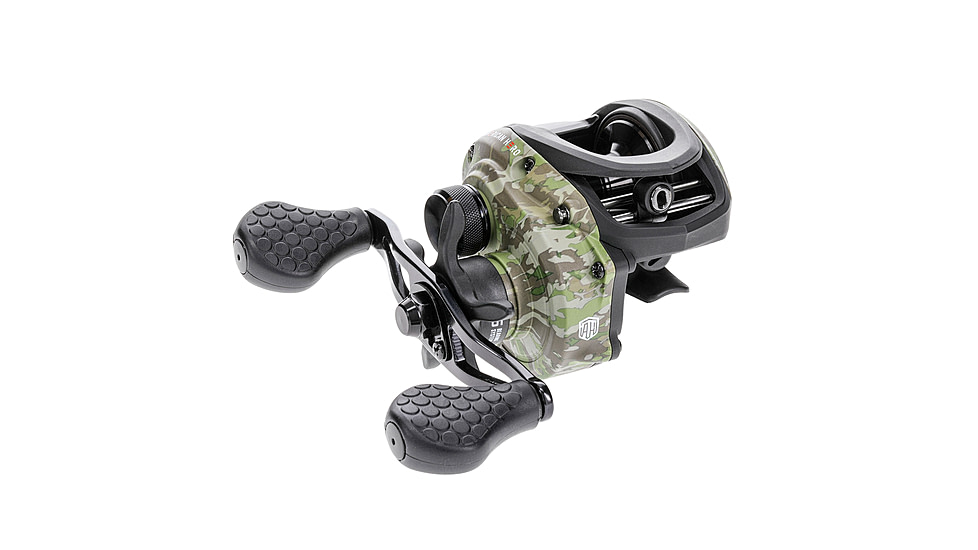 Lew’s American Hero Camo Baitcast Reel, 5+1 Bearings, 7.5-1 Ratio, 1-PC Graphite Frame, Rulon Drag, LH Retrieve, Camo/Black, AHC1SHLG2