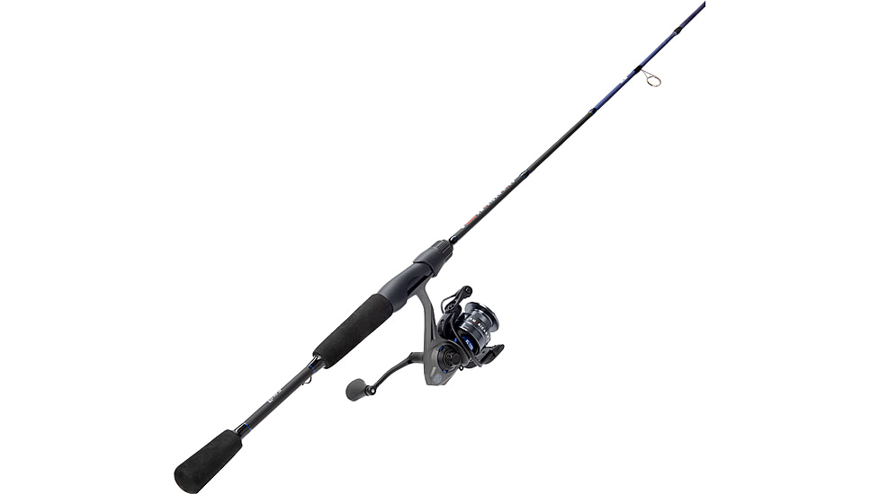 Lew’s American Hero Spinning Reel and Rod Combo, 6ft 6in 2-PC Medium  Fast IM6 Graphite Rod, SZ 200 Reel, 4+1 Bearings, 6.2-1 Ratio, Speed Gears, Gray/Black/Blue, AH2066MSG2-2