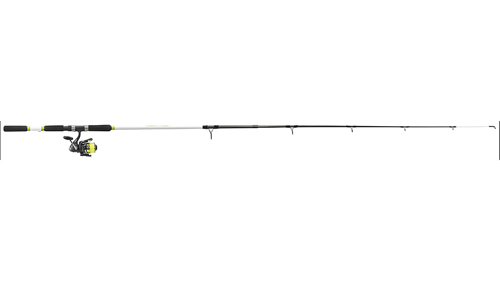 Lew's MACH 1 Spinning Rod, 7ft 2in, 2-PC IM7 Graphite Rod w/ Medium-Heavy  and Fast, Winn Dri-Tac Split-Grip, Graphite Skeletal Reel Seat, White/Black/Green, M172MHS-2