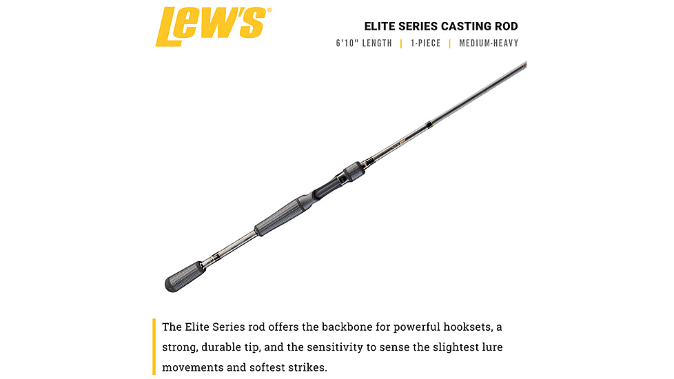 Team Lew’s Elite Series Casting Rod, 6ft 8in, 1-PC, Medium, Fast, TLE68M