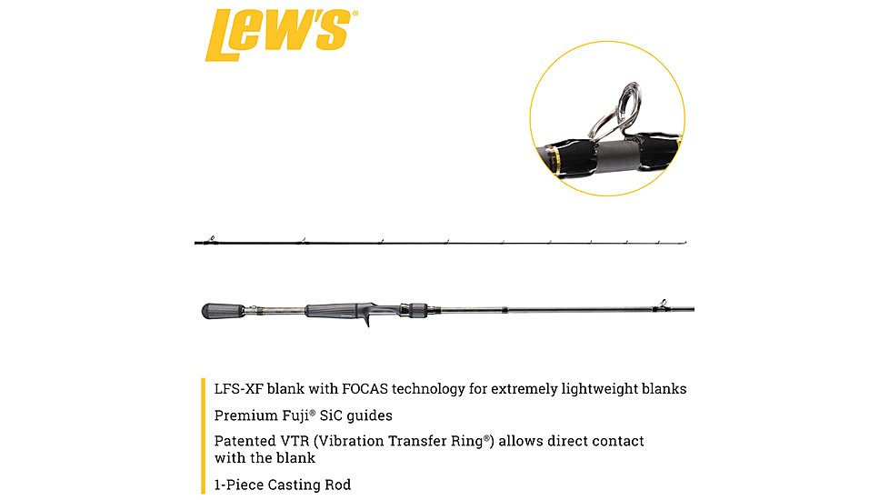 Team Lew’s Elite Series Casting Rod, 6ft 8in, 1-PC, Medium, Fast, TLE68M