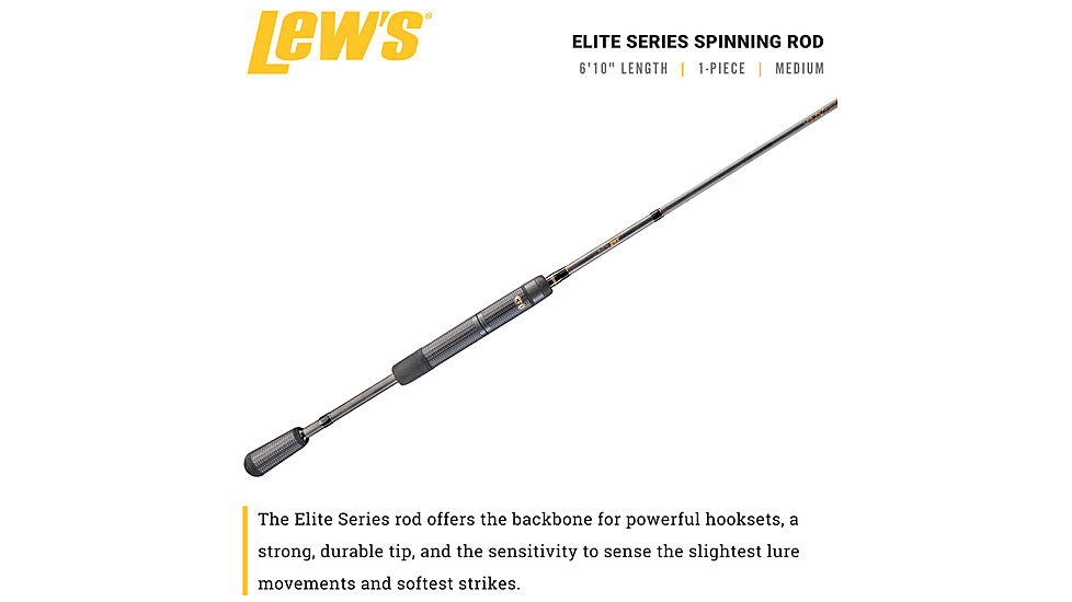Team Lew’s Elite Series Spinning Rod, 6ft 10in, 1-PC, Medium, Extra-Fast, TLE610MXFS
