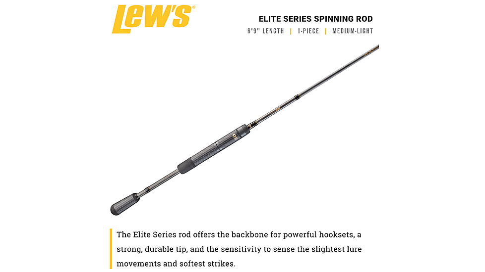Team Lew’s Elite Series Spinning Rod, 6ft 9in, 1-PC, Medium-Light, Fast, TLE69MLFS