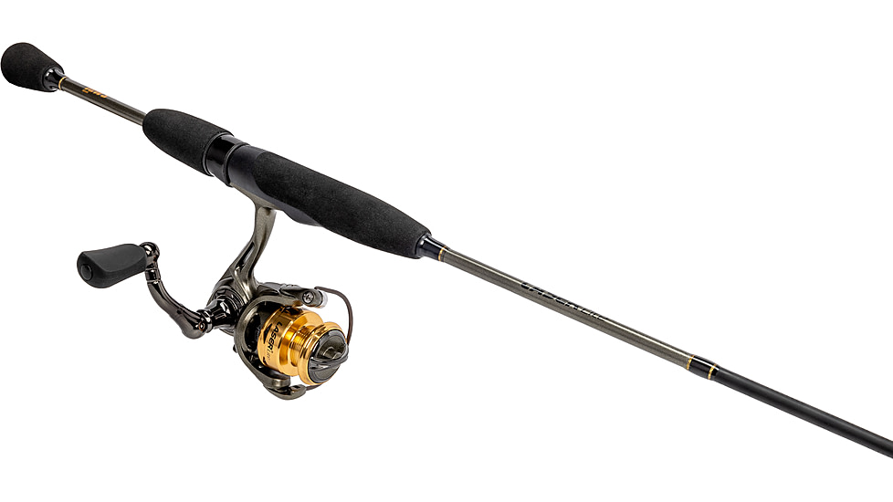 Lew’s Laser Lite Spinning Reel and Rod Combo, 5ft 6in 1-PC Rod w/ Light  and Fast, SZ 75 Reel, 3+1 Bearings, 5.0-1 Ratio, Speed Lube, Metallic Gray/Gold/Black, LLS7556LG2