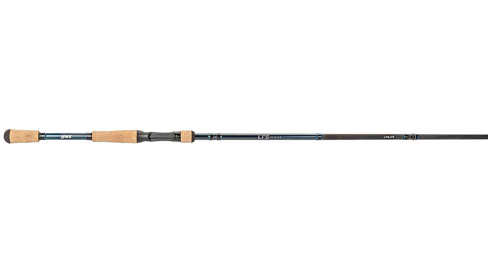 Lew’s LFS Casting Rod, 7ft 4in, 1-PC Rod w/ Medium-Heavy  and Moderate-Fast, LFS-X3 Blank, Cork Split-Grip, Fuji Concept O Guides, Full Contact Reel Seat, Blue/Black, LFS74MH