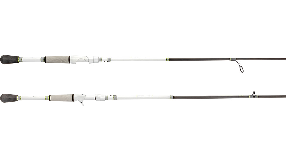 Lew’s MACH 1 Casting Rod, 6ft 9in, 1-PC IM7 Graphite Rod w/ Medium-Light  and Fast, Winn Dri-Tac Split-Grip, Graphite Skeletal Reel Seat, White/Black/Green, M1BFS