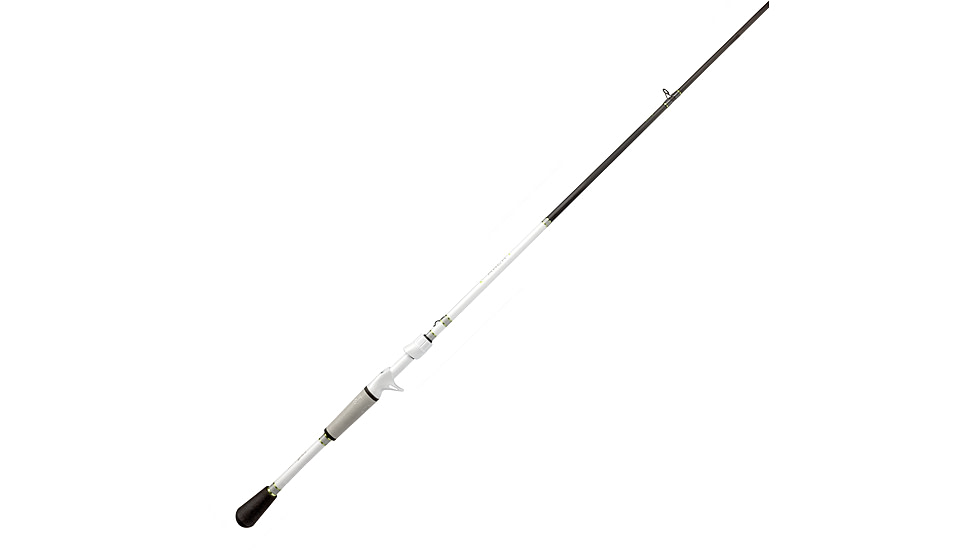 Lew’s MACH 1 Casting Rod, 7ft, 2-PC IM7 Graphite Rod w/ Medium  and Moderate-Fast, Winn Dri-Tac Split-Grip, Graphite Skeletal Reel Seat, White/Black/Green, M1APC-2