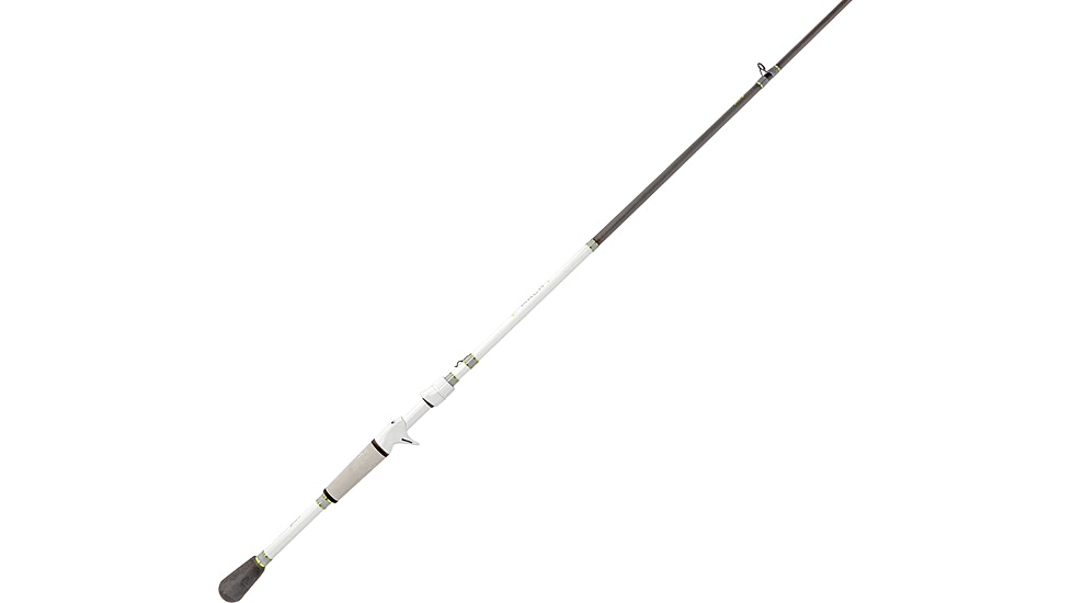 Lew’s MACH 1 Casting Rod, 7ft 4in, 1-PC IM7 Graphite Rod w/ Heavy  and Fast, Winn Dri-Tac Split-Grip, Graphite Skeletal Reel Seat, White/Black/Green, M1PR