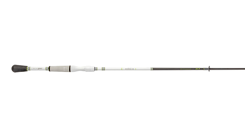 Lew’s MACH 1 Spinning Rod, 7ft, 1-PC IM7 Graphite Rod w/ Medium  and Fast, Winn Dri-Tac Split-Grip, Graphite Skeletal Reel Seat, White/Black/Green, M1APSR