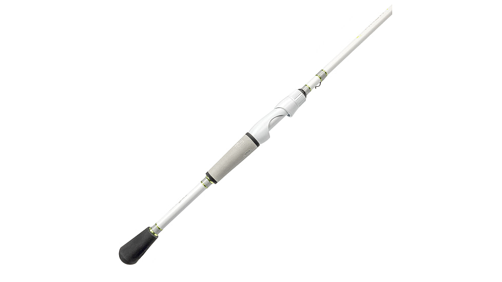 Lew’s MACH 1 Spinning Rod, 7ft, 2-PC IM7 Graphite Rod w/ Medium  and Fast, Winn Dri-Tac Split-Grip, Graphite Skeletal Reel Seat, White/Black/Green, M170MS-2