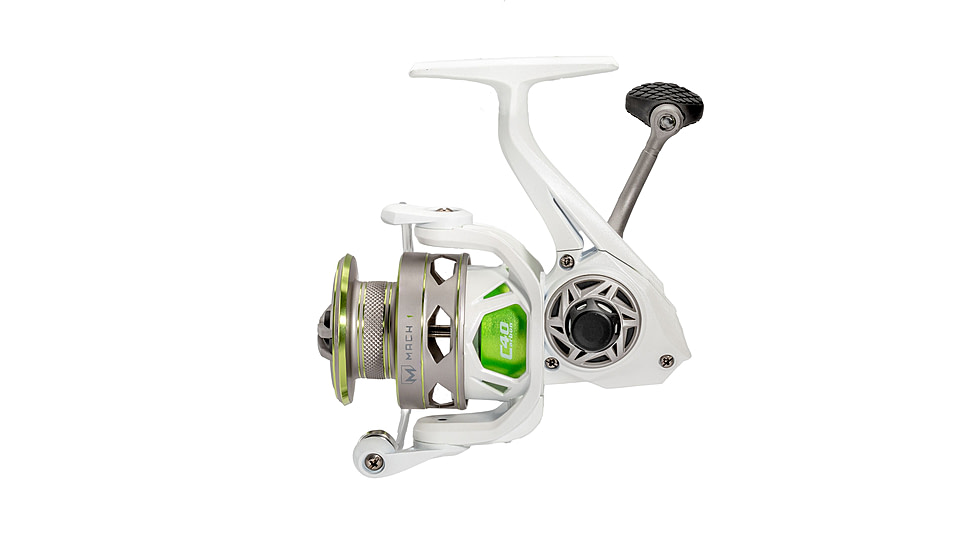 Lew’s MACH 1 Spinning Reel and Rod Combo, 6ft, 1-PC IM7 Graphite Rod, Ultra-Light, Fast, SZ 100 Reel, 9+1 Bearings, 5.2-1 Ratio, White/Black/Gray/Green, MH1060ULSG3