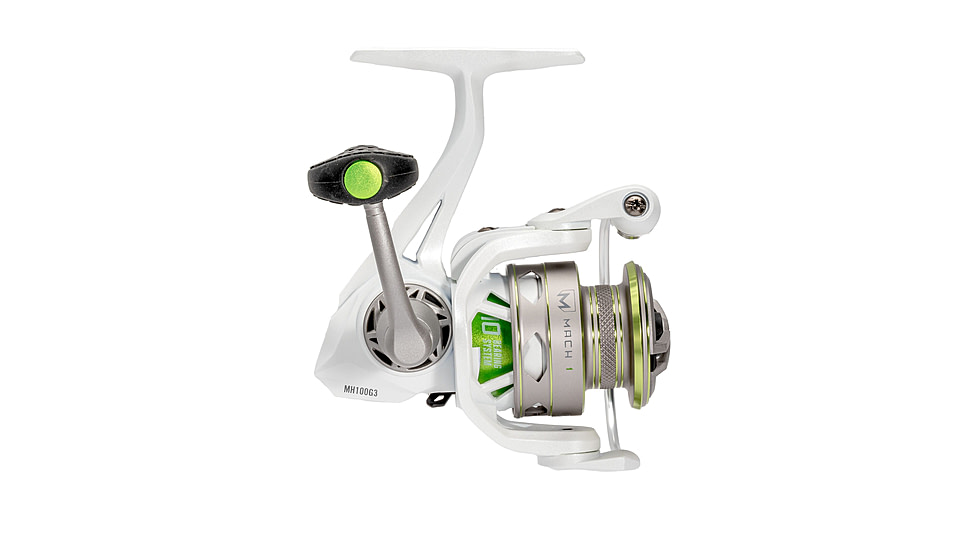 Lew’s MACH 1 Spinning Reel and Rod Combo, 6ft, 1-PC IM7 Graphite Rod, Ultra-Light, Fast, SZ 100 Reel, 9+1 Bearings, 5.2-1 Ratio, White/Black/Gray/Green, MH1060ULSG3