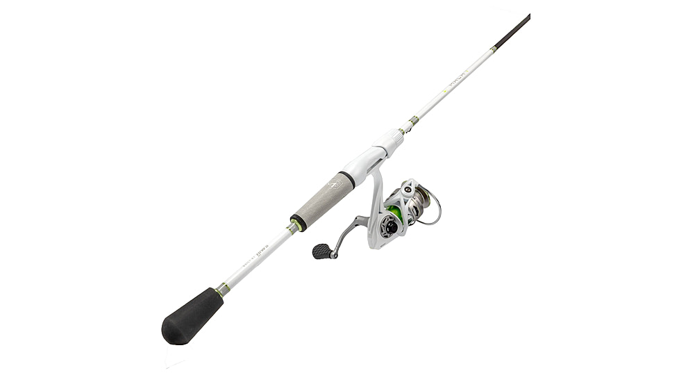 Lew’s MACH 1 Spinning Reel and Rod Combo, 6ft 9in, 1-PC IM7 Graphite Rod, Medium, Fast, SZ 300 Reel, 9+1 Bearings, 6.2-1 Ratio, White/Black/Gray/Green, MH3069MFSG3