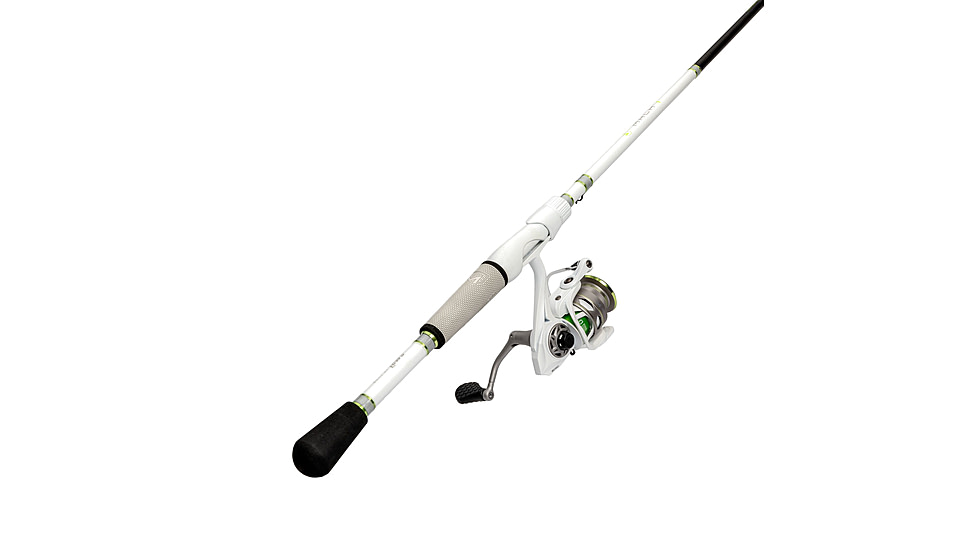 Lew’s MACH 1 Spinning Reel and Rod Combo, 7ft, 1-PC IM7 Graphite Rod, Light, Fast, SZ 100 Reel, 9+1 Bearings, 5.2-1 Ratio, White/Black/Gray/Green, MH1070LFSG3