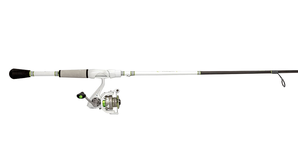Lew’s MACH 1 Spinning Reel and Rod Combo, 7ft, 1-PC IM7 Graphite Rod, Light, Fast, SZ 100 Reel, 9+1 Bearings, 5.2-1 Ratio, White/Black/Gray/Green, MH1070LFSG3