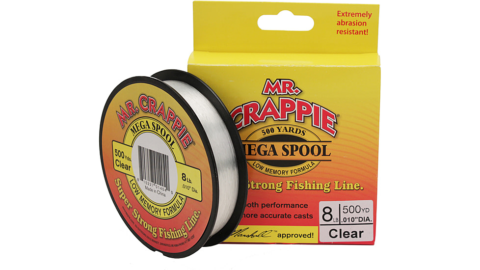 Lew's Mr. Crappie Monofilament Fishing Line, 8lb-Test, Filler Spool, 500-Yards, Clear, MC8FSCL
