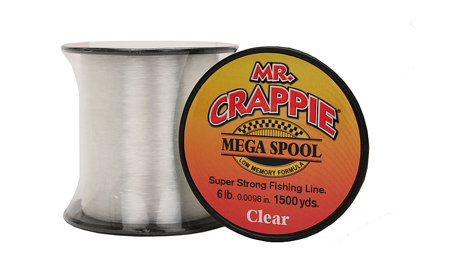 Lew's Mr. Crappie Monofilament Fishing Line, 6lb-Test, Mega Spool, 1500-Yards, Clear, MC6CL