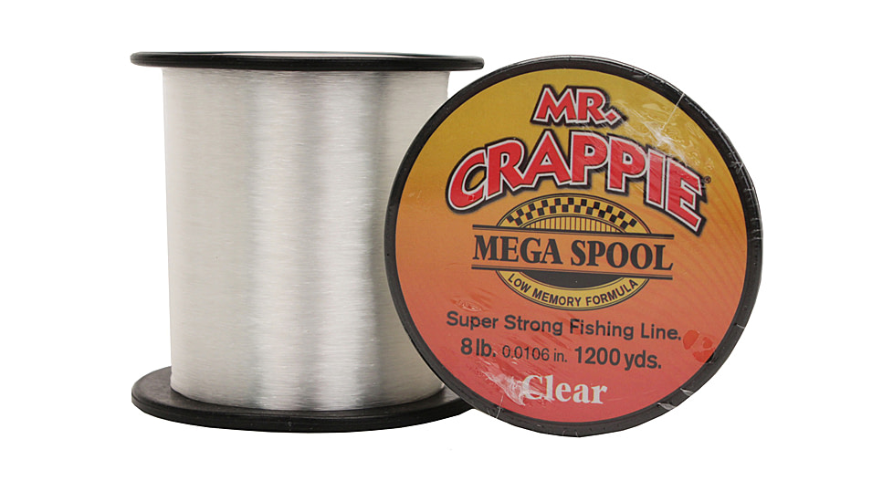 Lew's Mr. Crappie Monofilament Fishing Line, 8lb-Test, Mega Spool, 1200-Yards, Clear, MC8CL