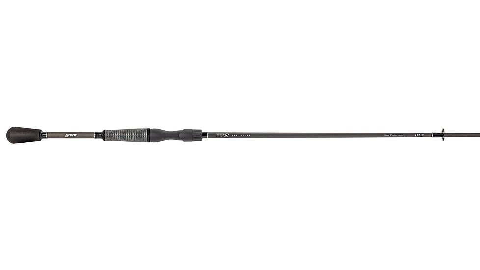 Lew’s TP2 Spinning Rod, 7ft 2in, 1-PC HM45 Graphite Rod w/ Medium  and Extra-Fast, Winn Dri-Tac Split-Grip, SoftTouch Reel Seat, No Foul Hook Keeper, Black/Gray, TP272MXFS