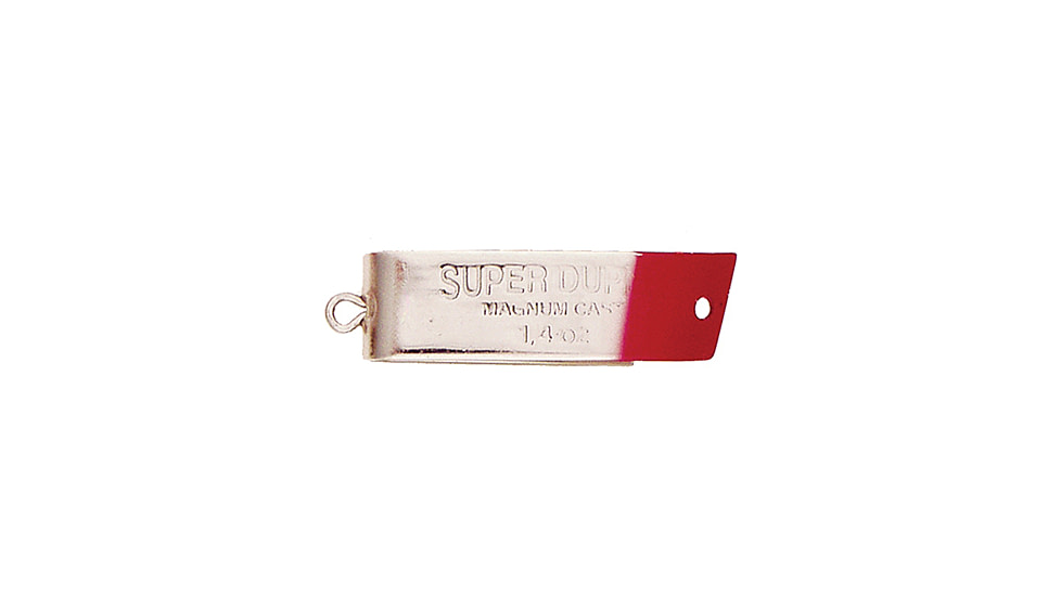 Luhr Jensen Super Duper Casting/Trolling Spoon, 1in, 1/16oz, Nickel &amp; Red Head, 1303-500-0130