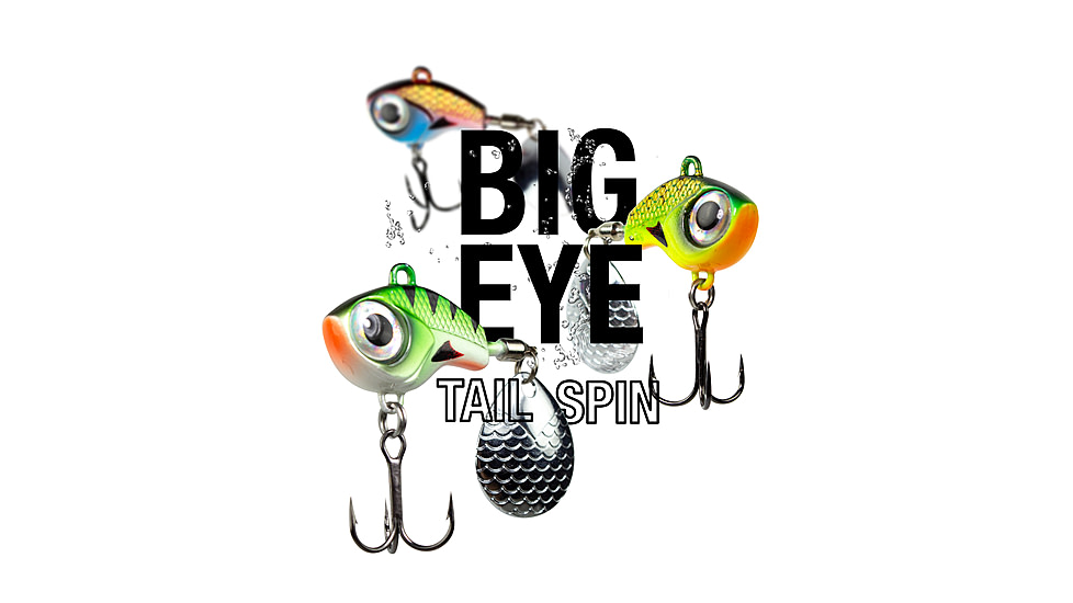 Lunkerhunt Big Eye Tail Spin Jig, Fire Tiger Glow, 1.2in &amp; 3/8 oz, BEJ203