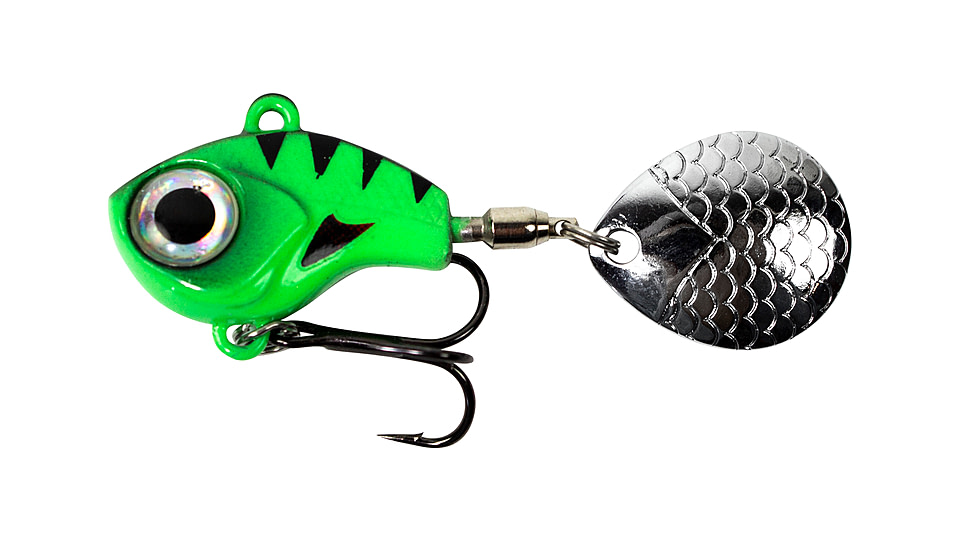 Lunkerhunt Big Eye Tail Spin Jig, Fluorescent Green Glow, 1in &amp; 1/4 oz, BEJ104