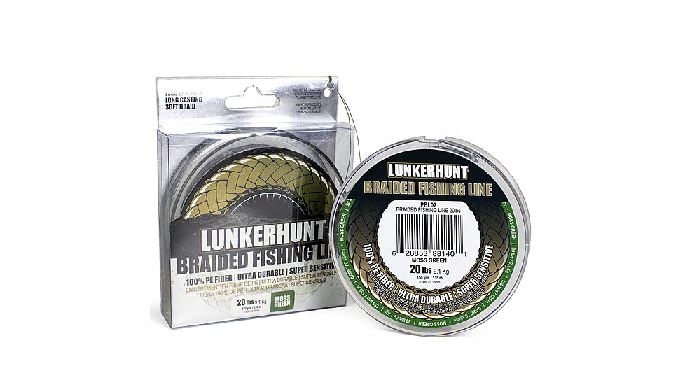 Lunkerhunt Braided Fishing Line, Moss Green, 150 yds &amp; 30 lbs, PBL03