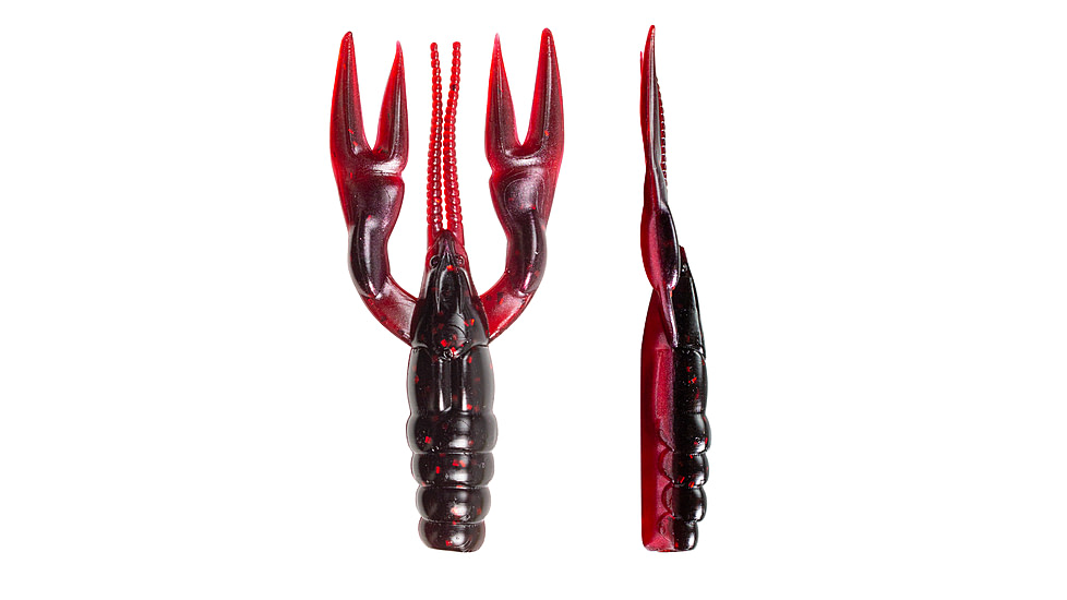 Lunkerhunt Finesse Craw Creature Bait, 8 Pack, 3in, Crimson Craw, 8-FC07