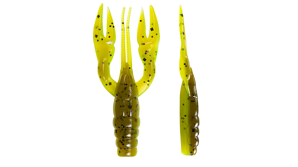 Lunkerhunt Finesse Craw Creature Bait, 8 Pack, 3in, Toxic Pumpkin, 8-FC08