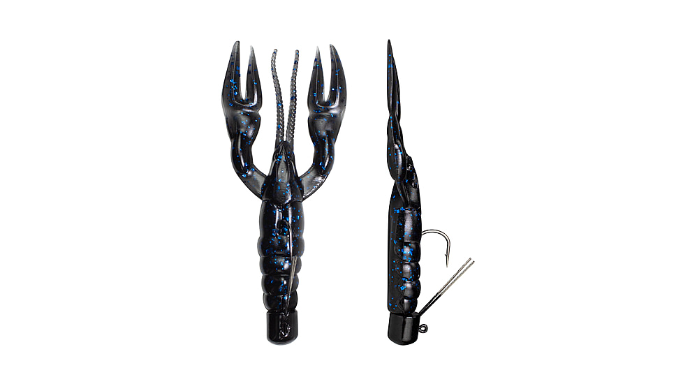 Lunkerhunt Finesse Craw Creature Bait, 1, 3in, Black Blue Fleck, FC04