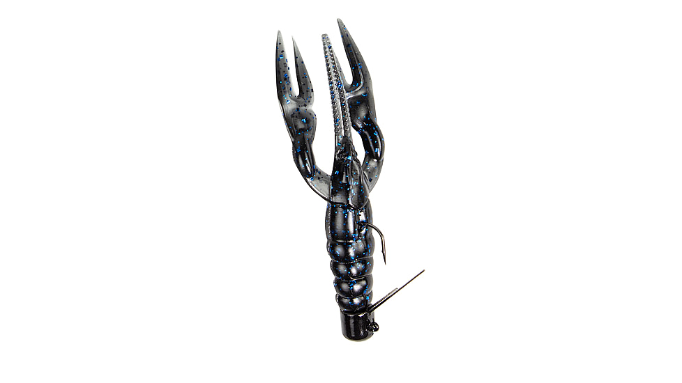 Lunkerhunt Finesse Craw Creature Bait, 1, 3in, Black Blue Fleck, FC04
