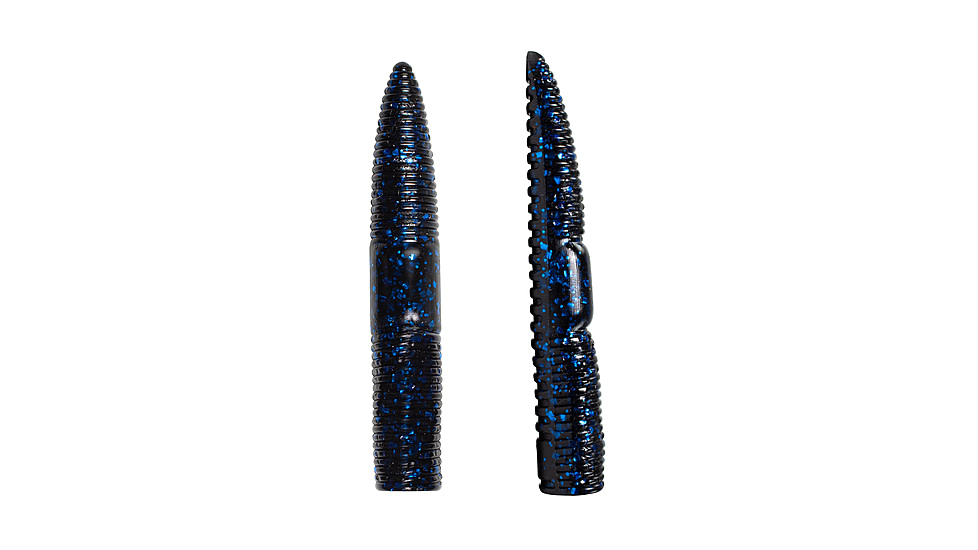 Lunkerhunt Finesse Worm, 8 Pack, 3in, Black Blue Fleck, 8-FW04
