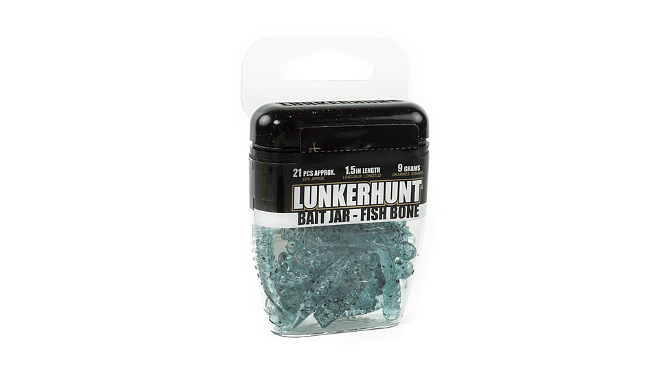 Lunkerhunt Fish Bone Bait Jar, Fast Fish, 1.5in &amp; 1/3 oz, HFB03
