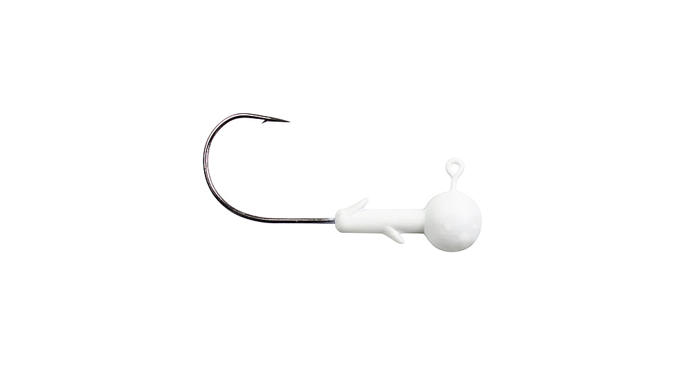 Lunkerhunt Gamefish Ball Head Jig, Matte White, 1/8 oz, JGFBT101