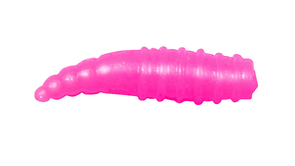 Lunkerhunt Larvae Bait Jar Soft Bait, 1, 1.5in, Pink, HLJ03