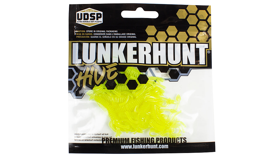 Lunkerhunt Micro Typhon Bait Tube, 10, 1.5in, Chartreuse Glow, MSBTUBE02