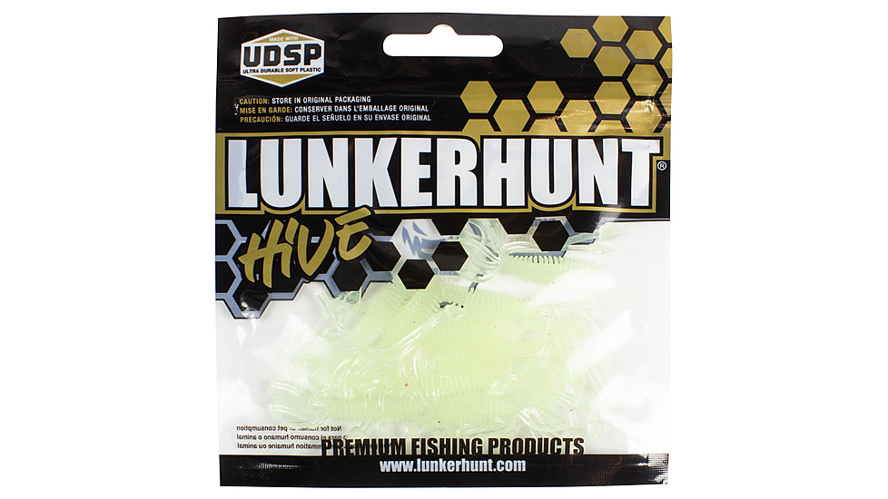 Lunkerhunt Micro Typhon Bait Tube, 10, 1.5in, Glow, MSBTUBE05
