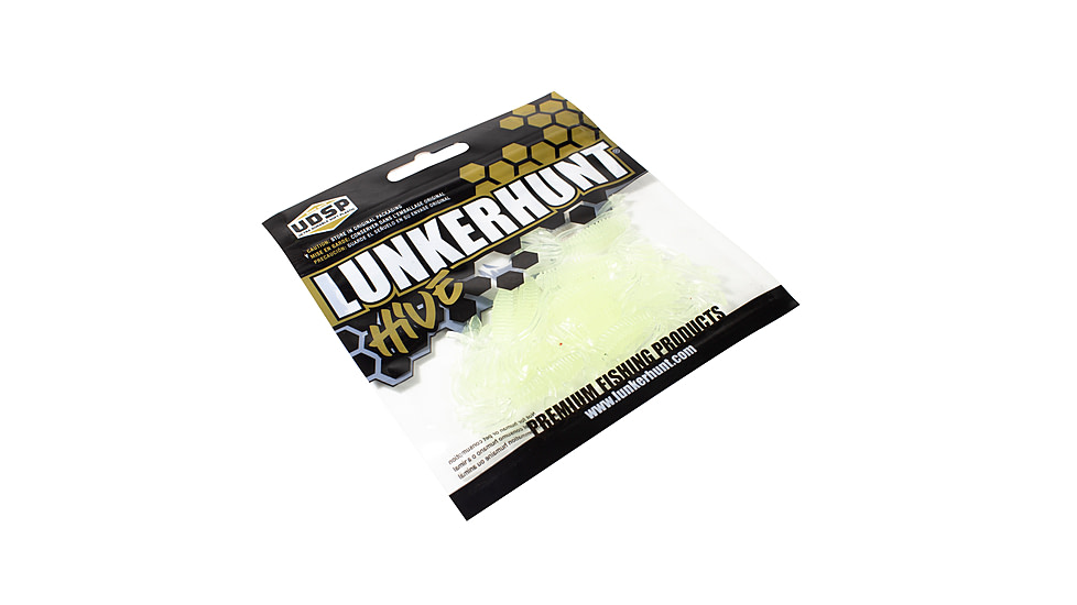 Lunkerhunt Micro Typhon Bait Tube, 10, 1.5in, Glow, MSBTUBE05