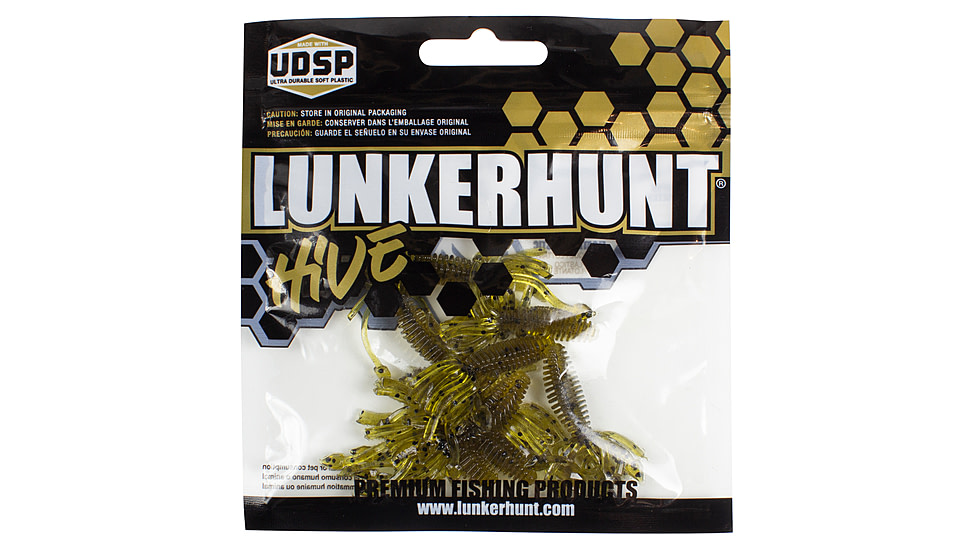 Lunkerhunt Micro Typhon Bait Tube, 10, 1.5in, Green Pumpkin, MSBTUBE01