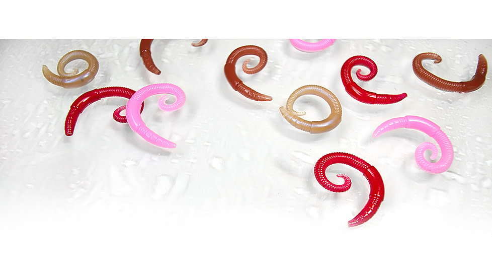 Lunkerhunt River Worm Worm, 8, 2in, Red Worm, LHPFRW03