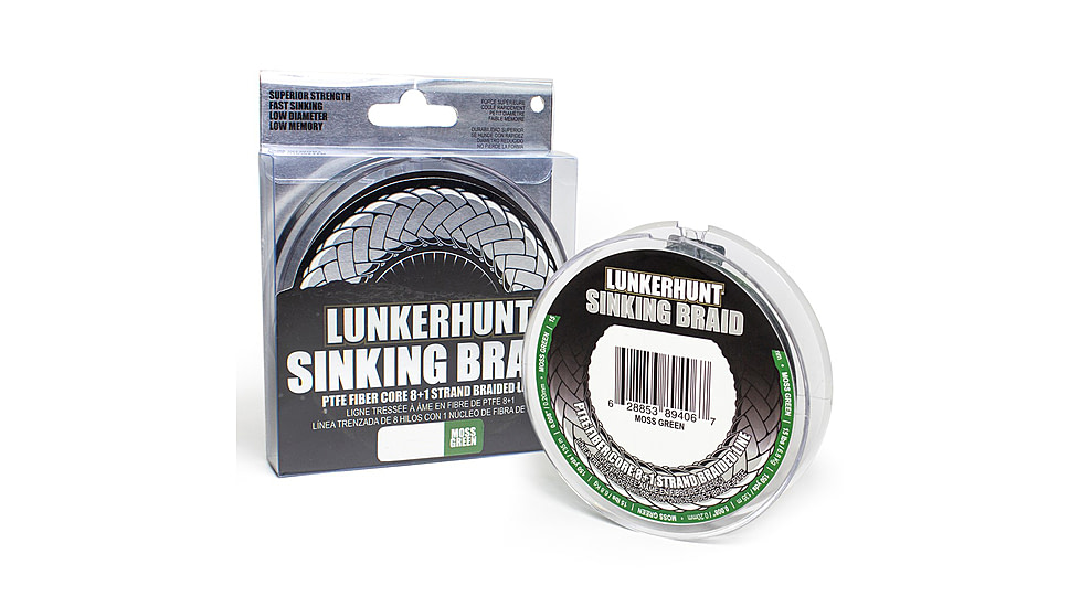 Lunkerhunt Sinking Braid Line, Moss Green, 150 yds &amp; 30 lbs, FLSB04